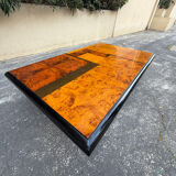 70s elm burl coffee table