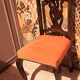 Varnished wood chair with orange velvet fabric, 1880/1900