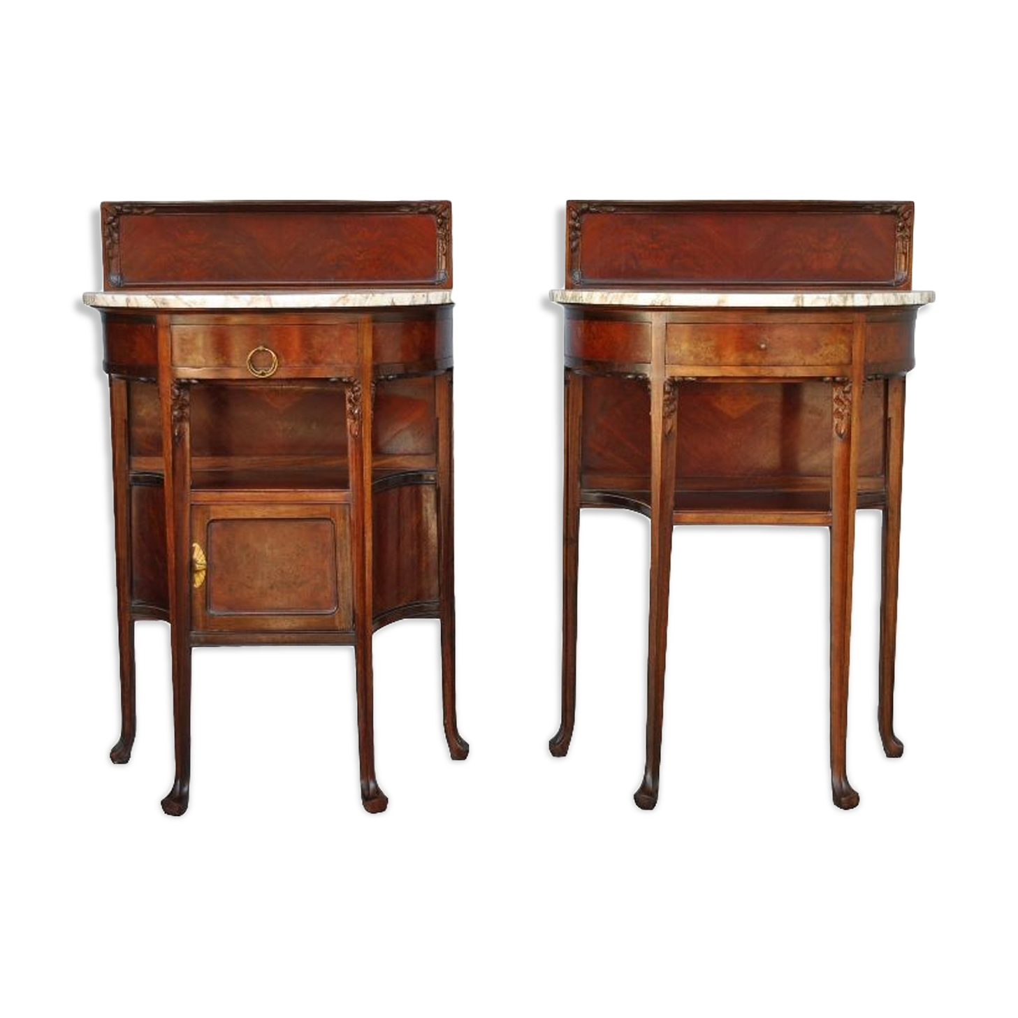 Pair of nightstands time 1900 Art nouveau