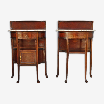 Pair of nightstands time 1900 Art nouveau