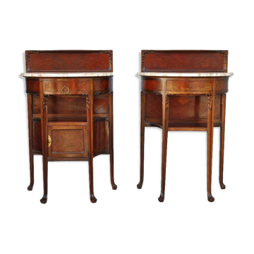 Pair of nightstands time 1900 Art nouveau