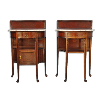 Pair of nightstands time 1900 Art nouveau