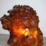 Vintage Italian Orange & Yellow Sculpture Lamps, 70s, set of 2