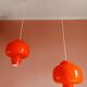 Pair of orange pendant lights by Hans-Agne Jakobsson, 1960