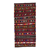 Tapis vintage kilim rayé multicolore