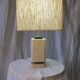 Stone, black marble and mottled silk table lamp