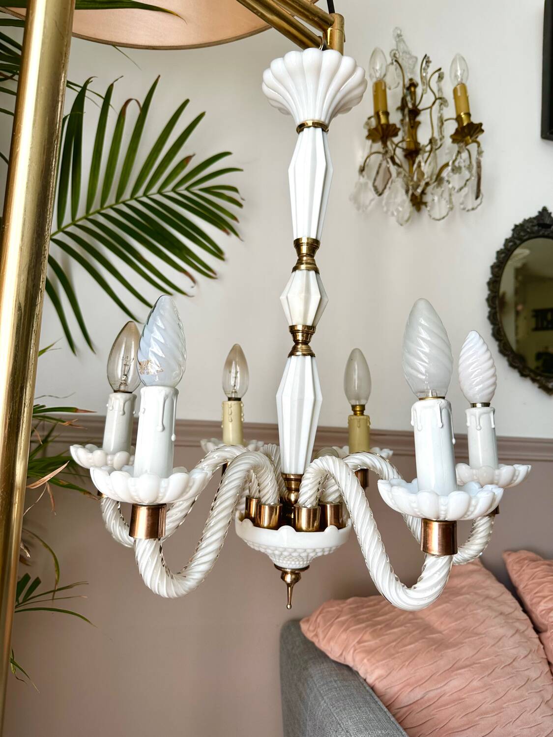 Vintage Murano chandelier in Venetian blown glass