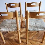 Quatre chaises en osier. Années 1960