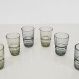 Art deco Glass Carafe with six glasses,Bohemia,1930's.