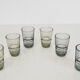 Art deco Glass Carafe with six glasses,Bohemia,1930's.
