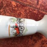Lot of 3 mazagrans in Limoges porcelain with carriage decoration
