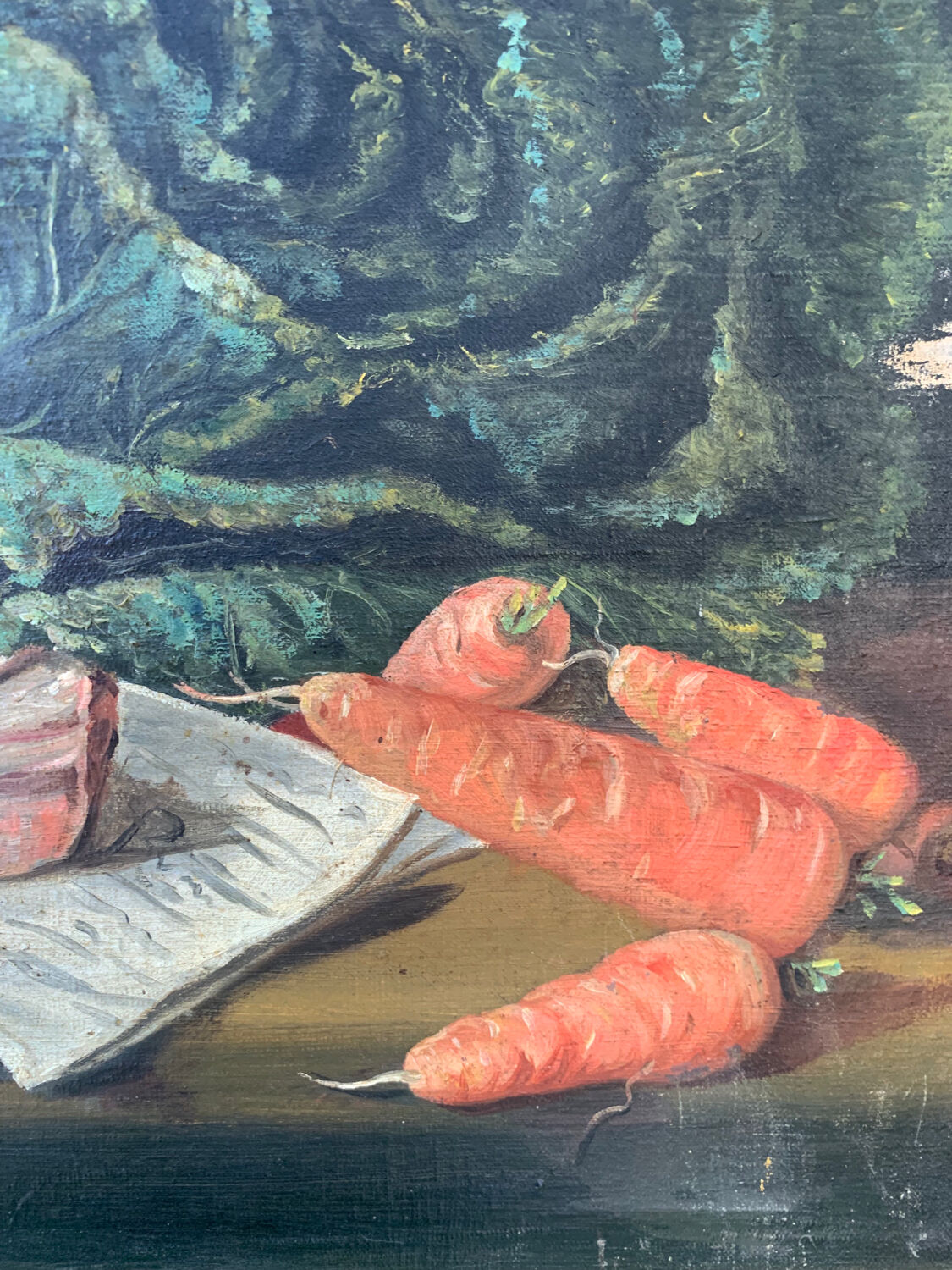 Still life with cabbage old painting