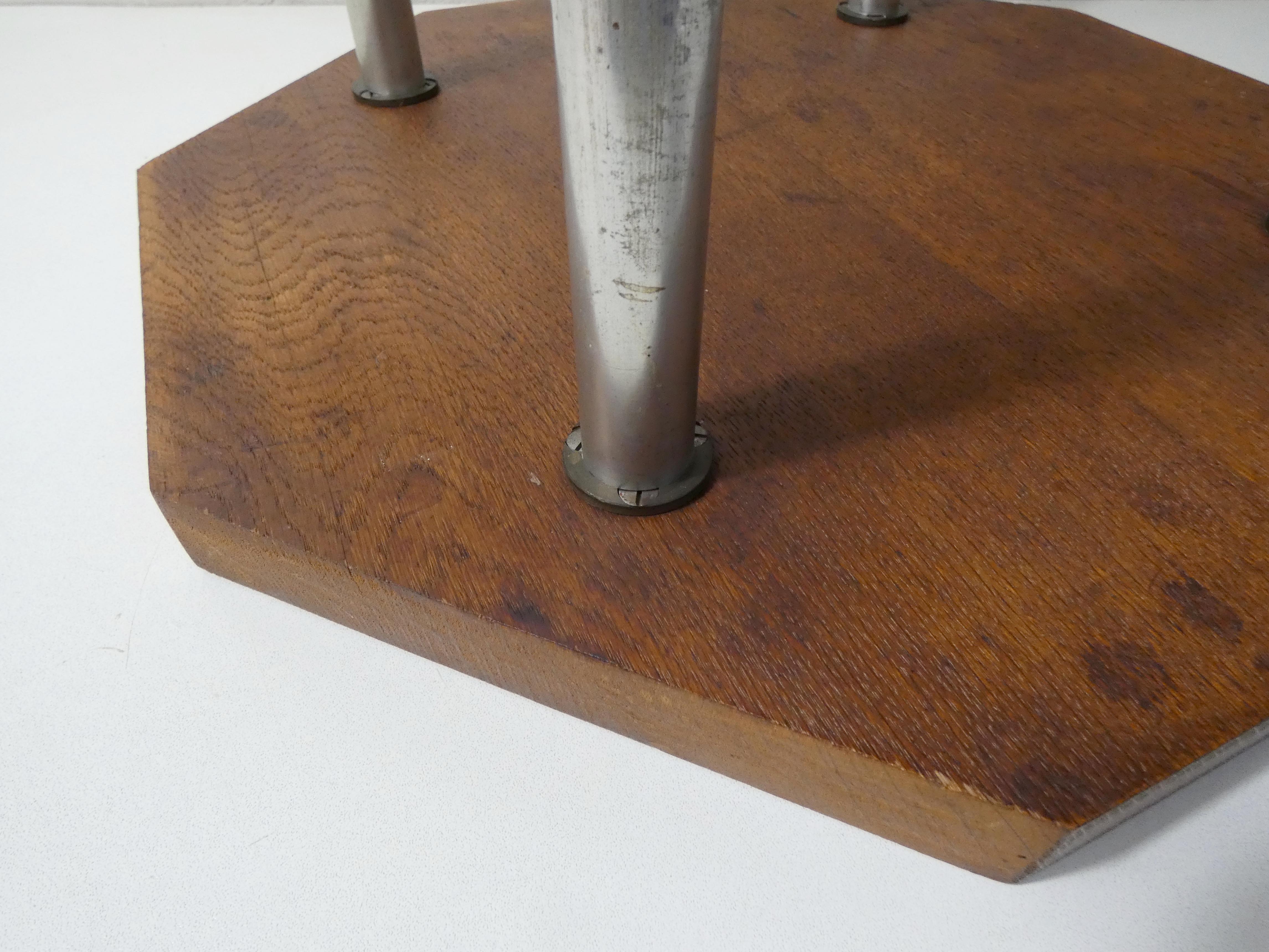 Table d'appoint design scandinave teck et acier chromé vintage