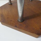 Table d'appoint design scandinave teck et acier chromé vintage
