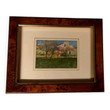 Peinture à l'huile de paysage sur tablette Début des années 1900 Italie