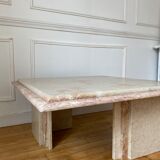 Square coffee table in vintage marble