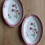 Raviers vintage earthenware Sarreguemines Digoin model Aude – Floral decoration