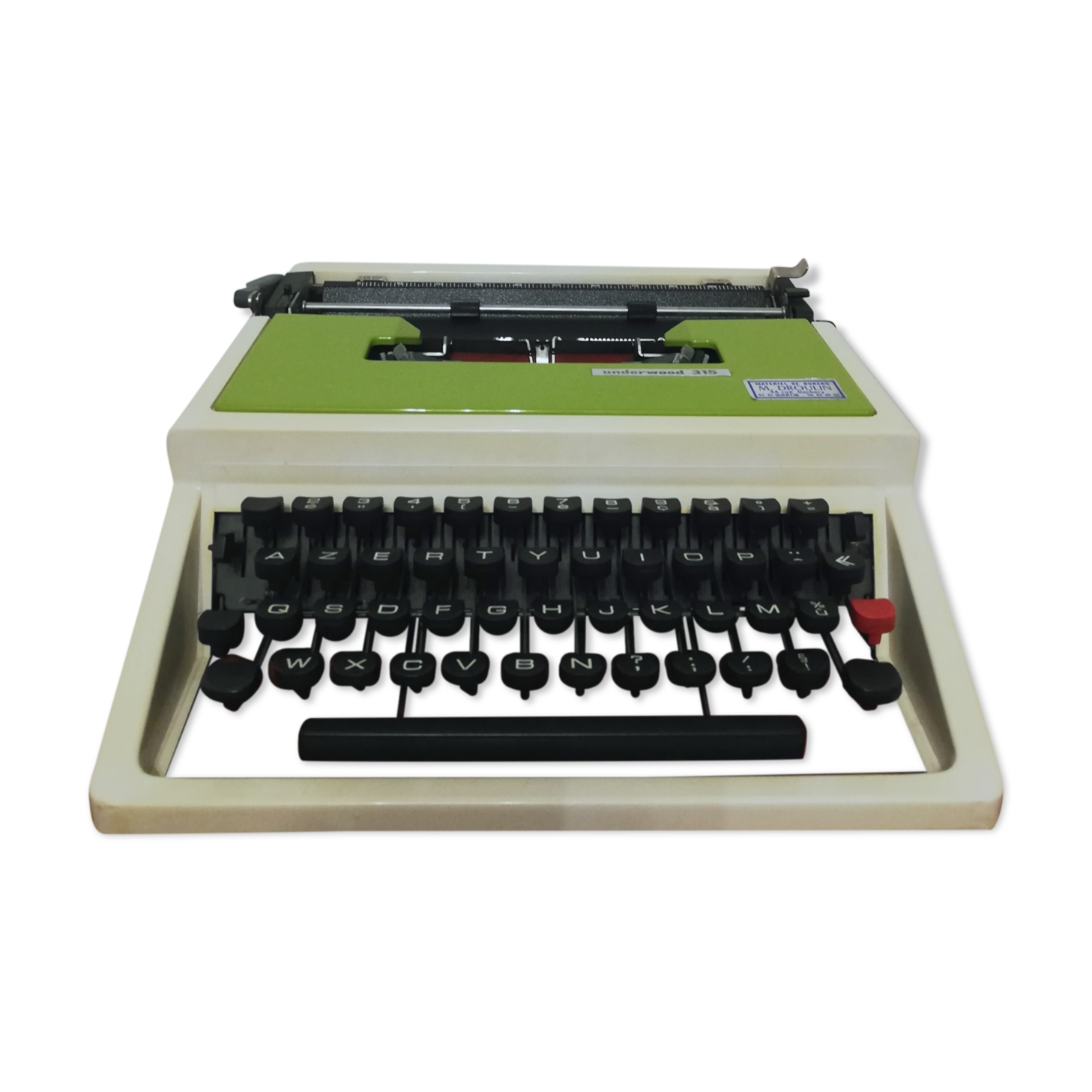 Machine à écrire Underwood 315 verte avec sa mallette
