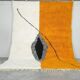 Abstract Moroccan rug, yellow and white, 150/250