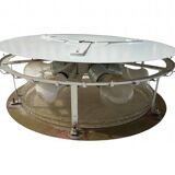 Metal and glass ceiling light