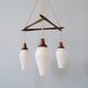 Danish teak hanging lamp three-flamed