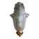 Large Art Deco wall light from the 1930s/40s in brass and thick frosted glass signed.