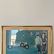 Vintage framed automotive poster