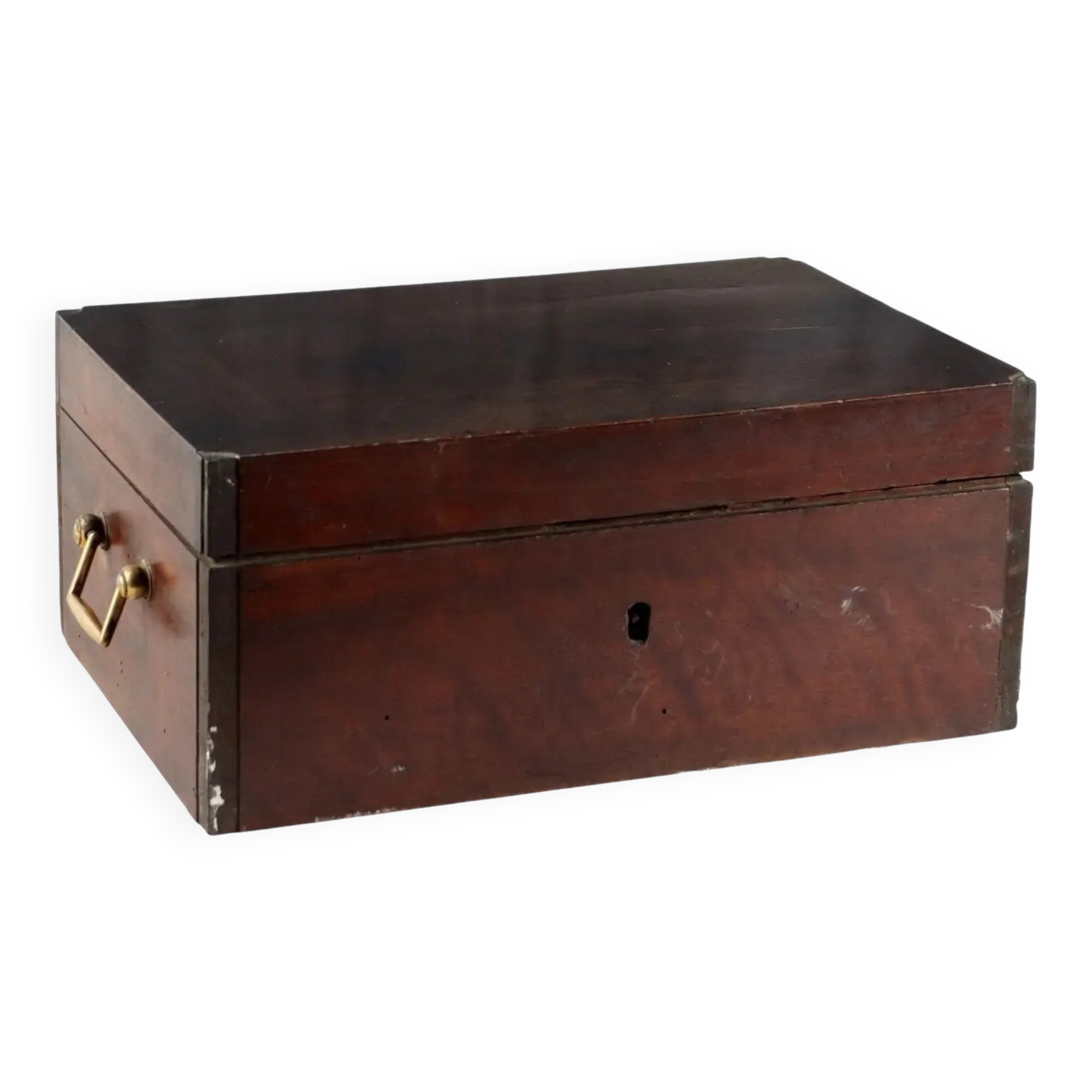 Antique walnut travel case, writing set, Italy, 19th century