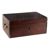 Antique walnut travel case, writing set, Italy, 19th century