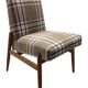 Beige checked fabric armchair in mid-century style, Europe, 1960s
