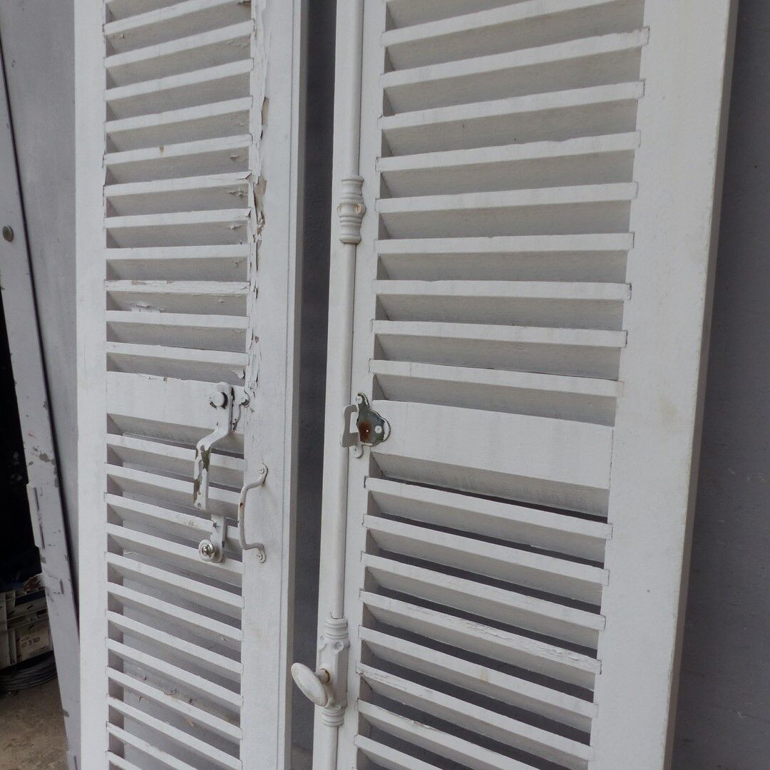 Old wooden shutters louvers 2 leafs