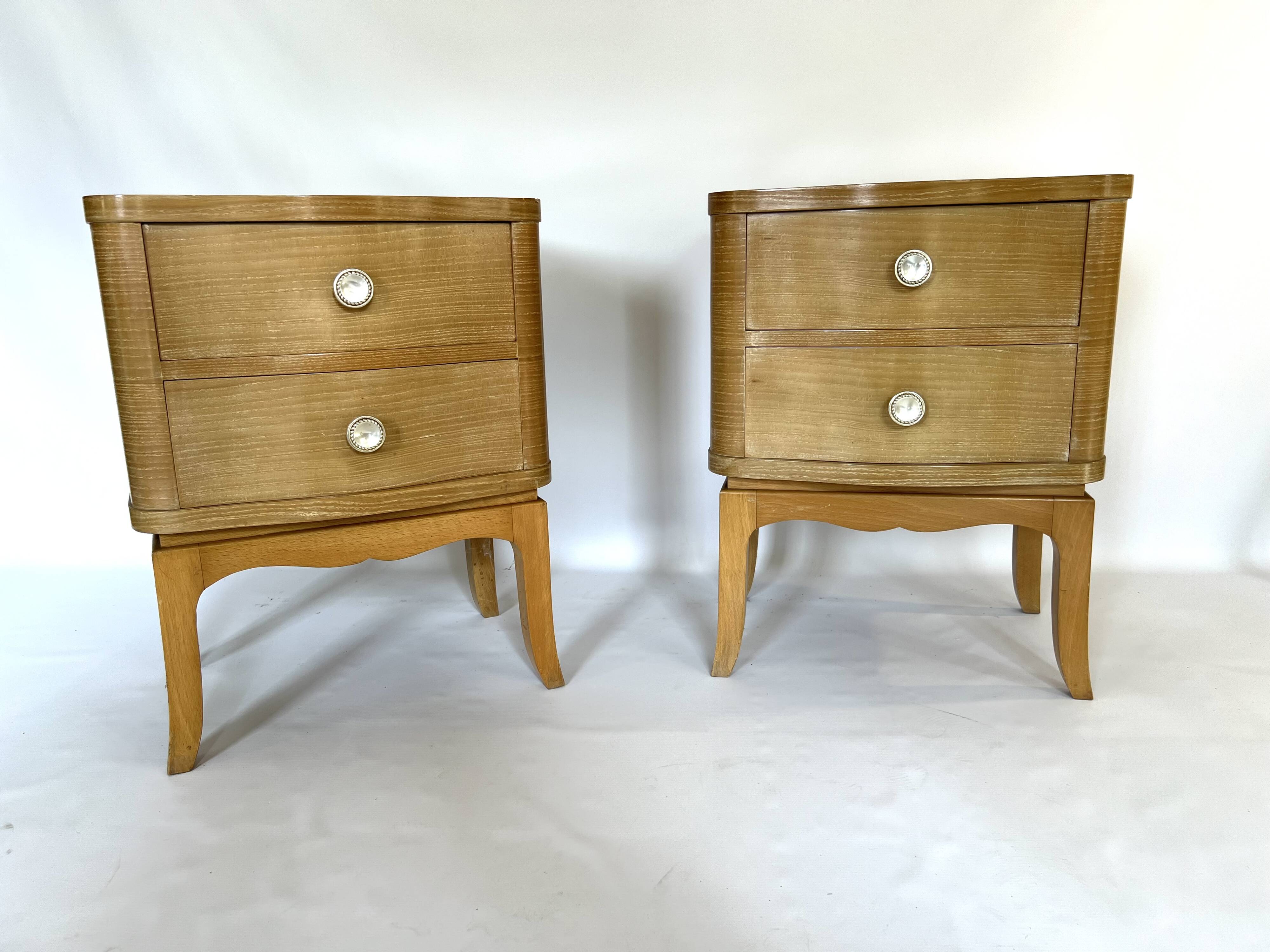 Pair of vintage nightstands or bedside tables from the 50s