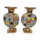 PAIR OF CERAMIC VASES DOREE, POLYCHROME, VINTAGE ITALY 60'S