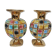 PAIR OF CERAMIC VASES DOREE, POLYCHROME, VINTAGE ITALY 60'S