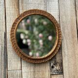 Round wicker mirror 1960