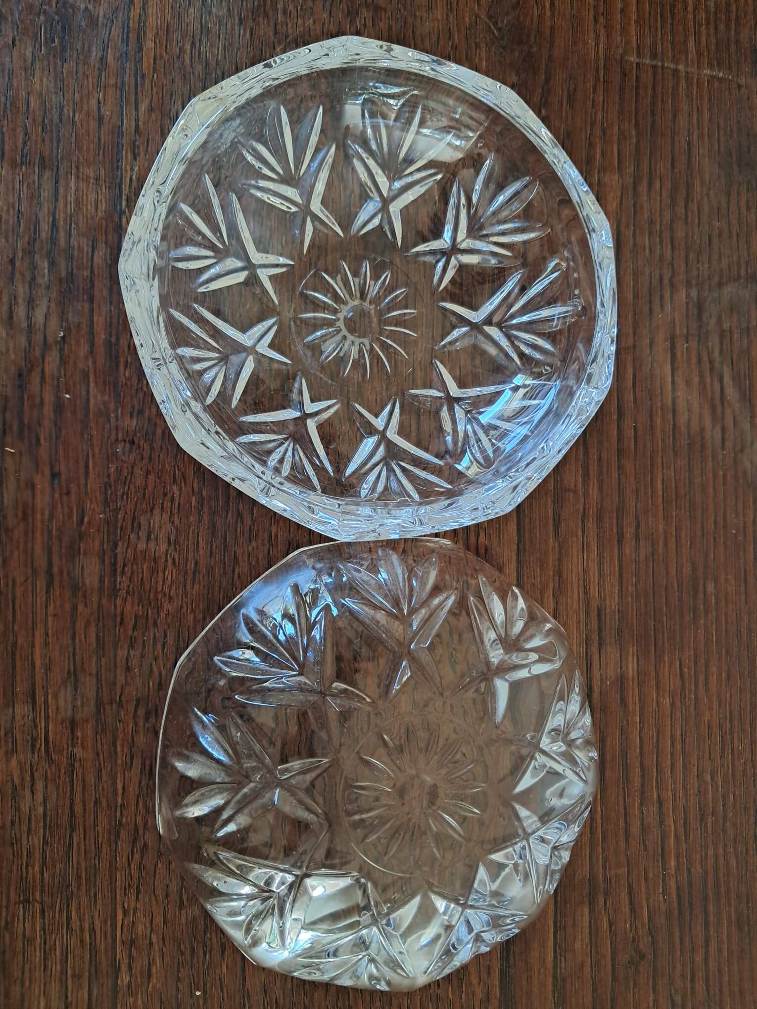 Antique jewellery box or cut crystal sweet jar.