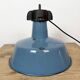 Industrial Blue Enamel Factory Lamp with Cast Iron Top, 1960s