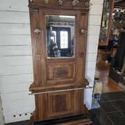 Old locker room or coat rack in walnut
