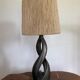 Free form lamp Black ceramic 50s lampshade rope Dlg Marcel Giraud