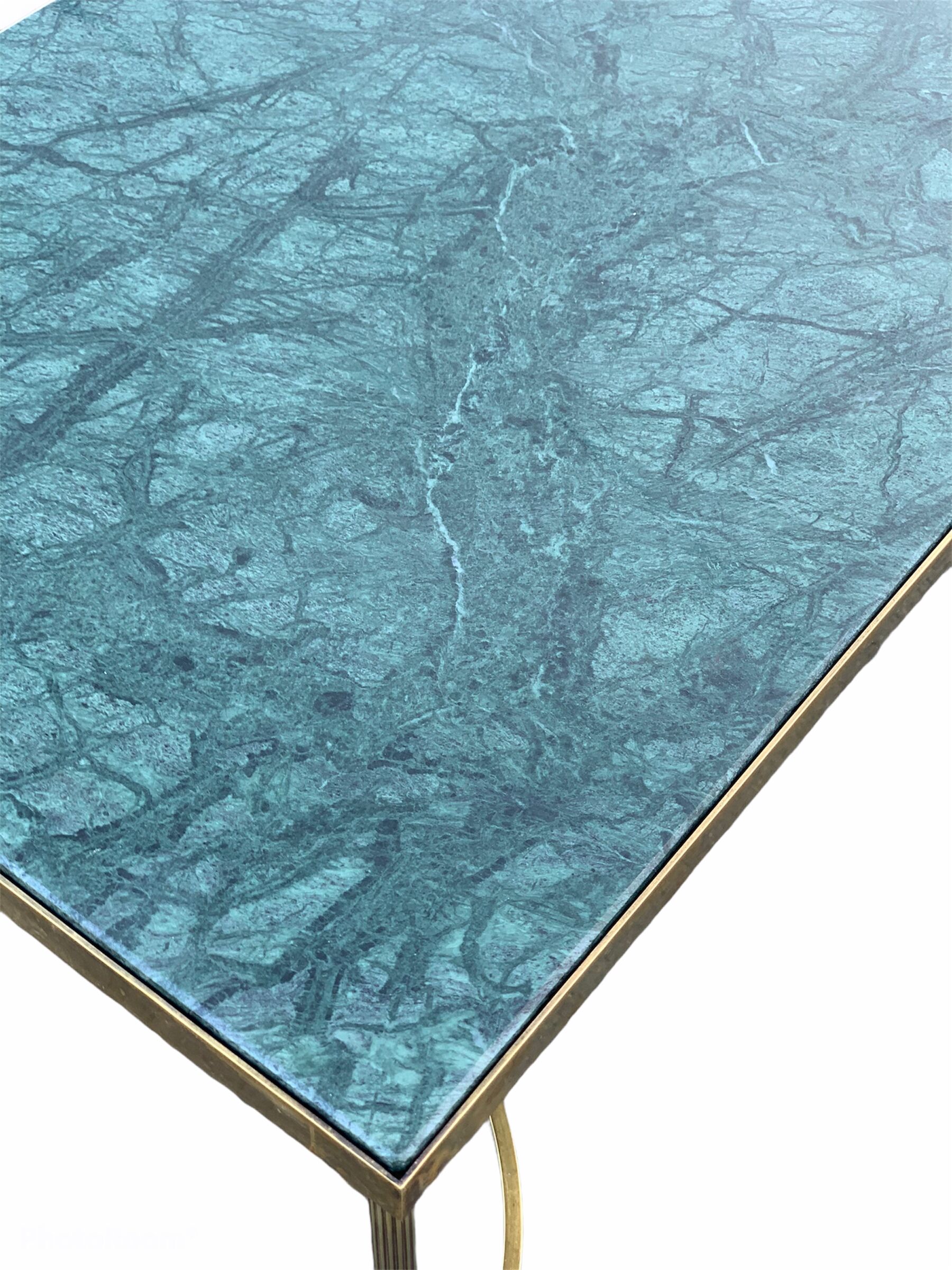 Coffee table brass and marble design 1960'