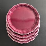 Service de 4 assiettes provençales bordeaux