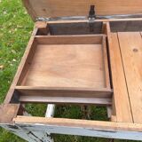 Farmhouse table with built-in storage