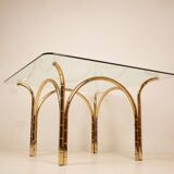 Tavolo in Cristallo e Ottone 1970 Manifattura Italiana