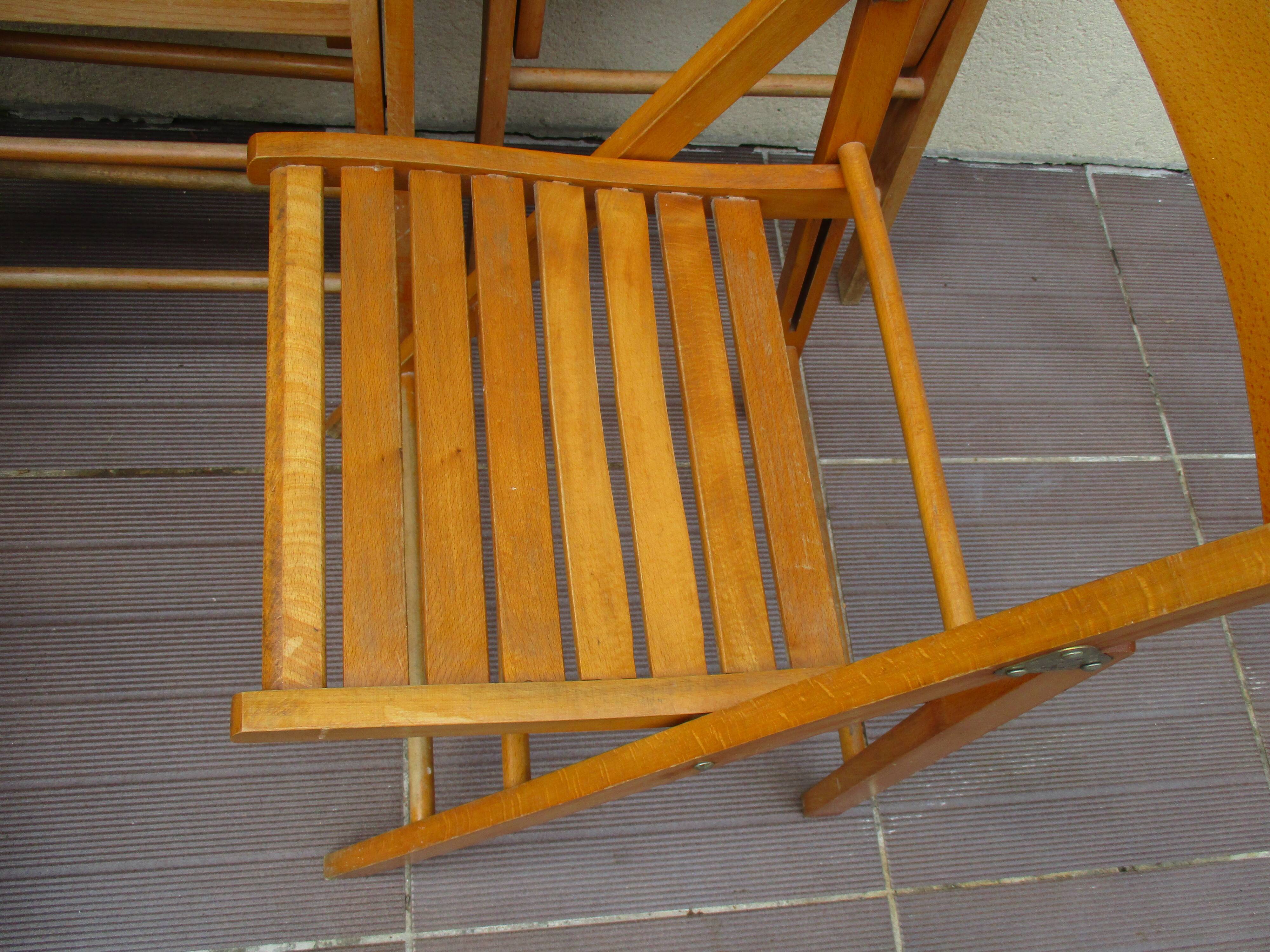 6 folding chairs wood vintage