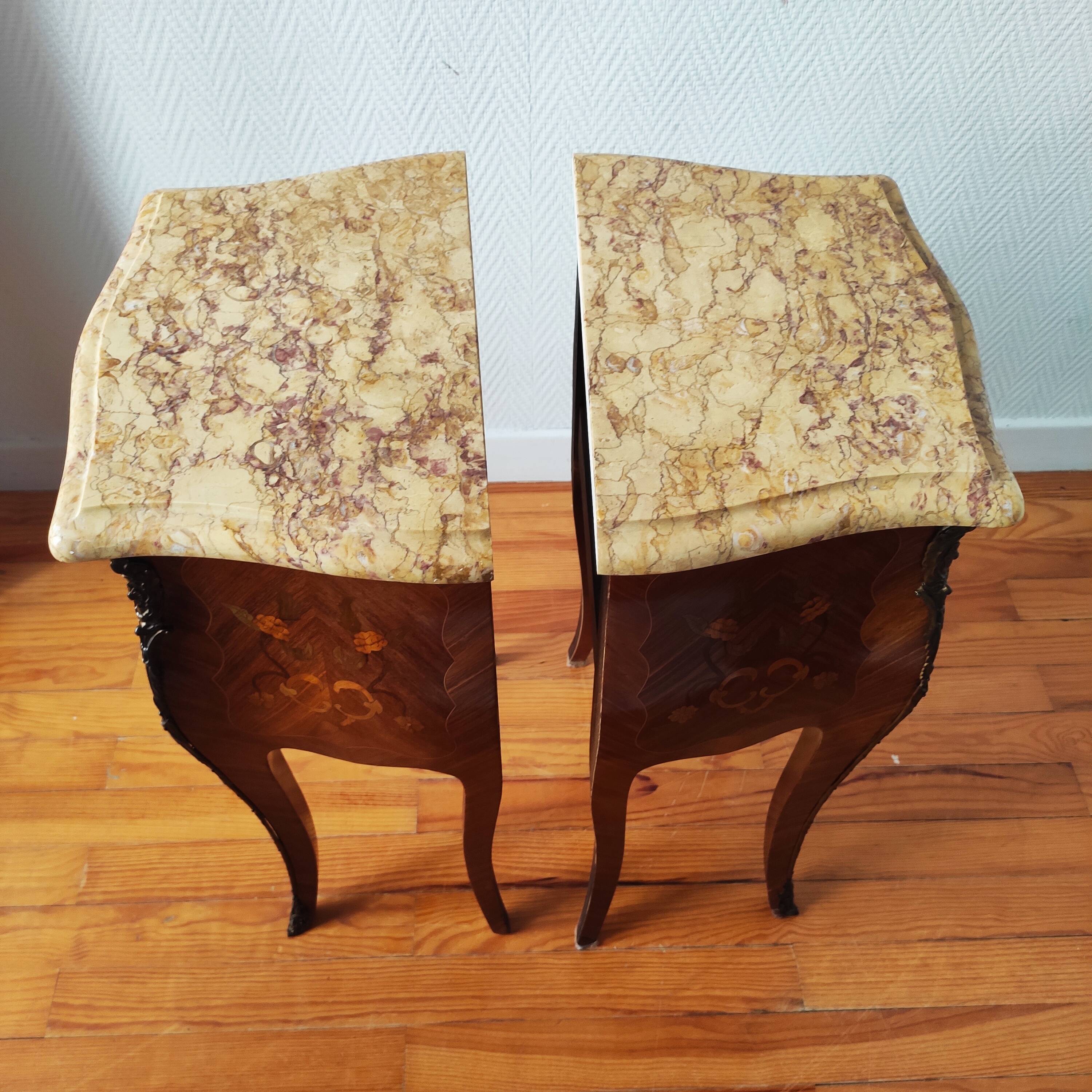 Pair of Louis XV style bedside tables