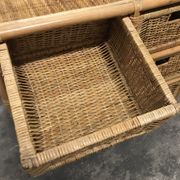 Commode vintage en osier/rotin et bambou 2 grands et 2 petits tiroirs