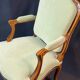 Large Queen-style back armchair in solid cherry wood, Louis XV style