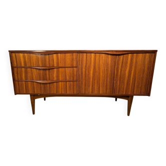 Mid Century Retro Teak & Zebrano Sideboard by Elliotts of Newbury Circa1960