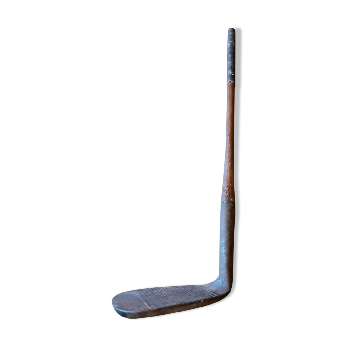 Wood, leather and metal golf club