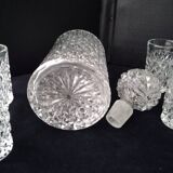 Vintage port service in diamond cut glass